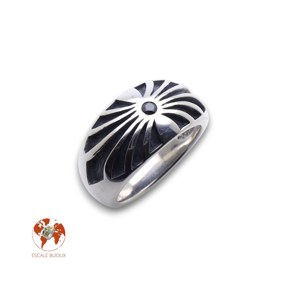 bague onyx noir homme