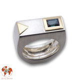bague tourmaline bleue argent