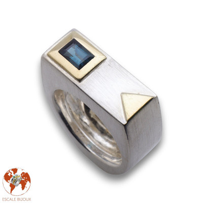 bague tourmaline bleue femme