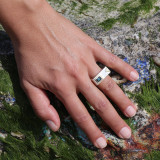 bague tourmaline bleu vert