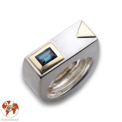 bague tourmaline argent et or femme