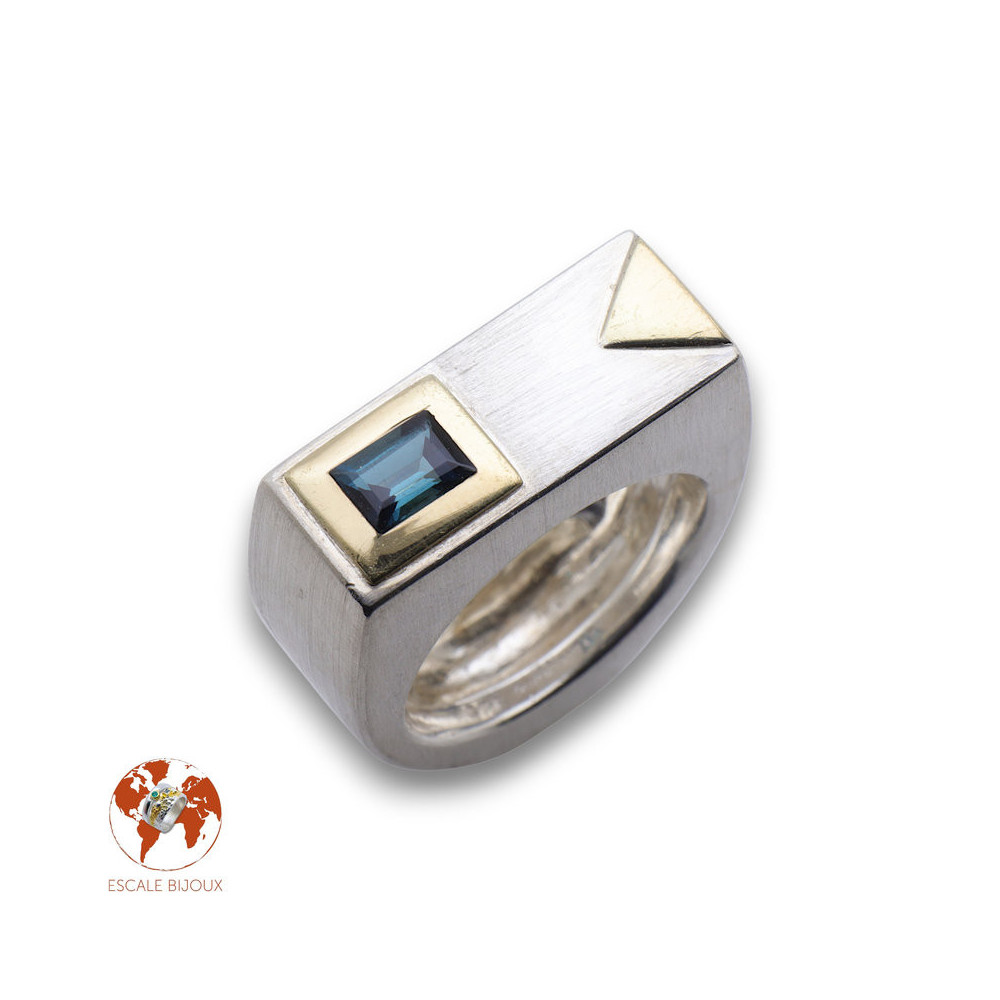 bague tourmaline argent et or femme
