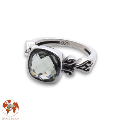bague argent prasiolite femme