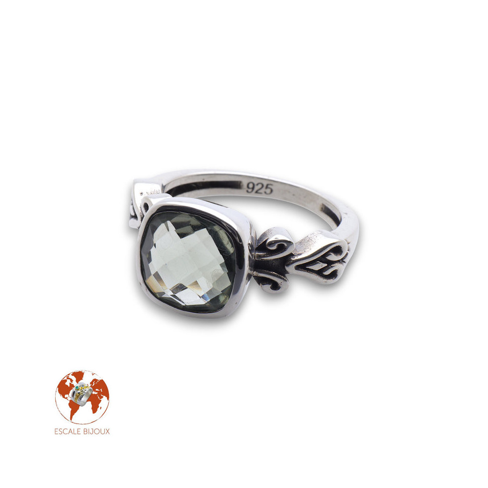 bague argent prasiolite femme
