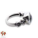 bague argent pierre verte