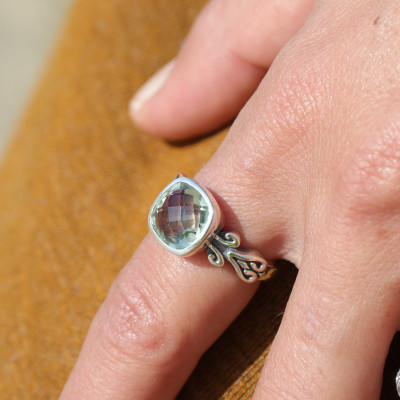 bague avec prasiolite