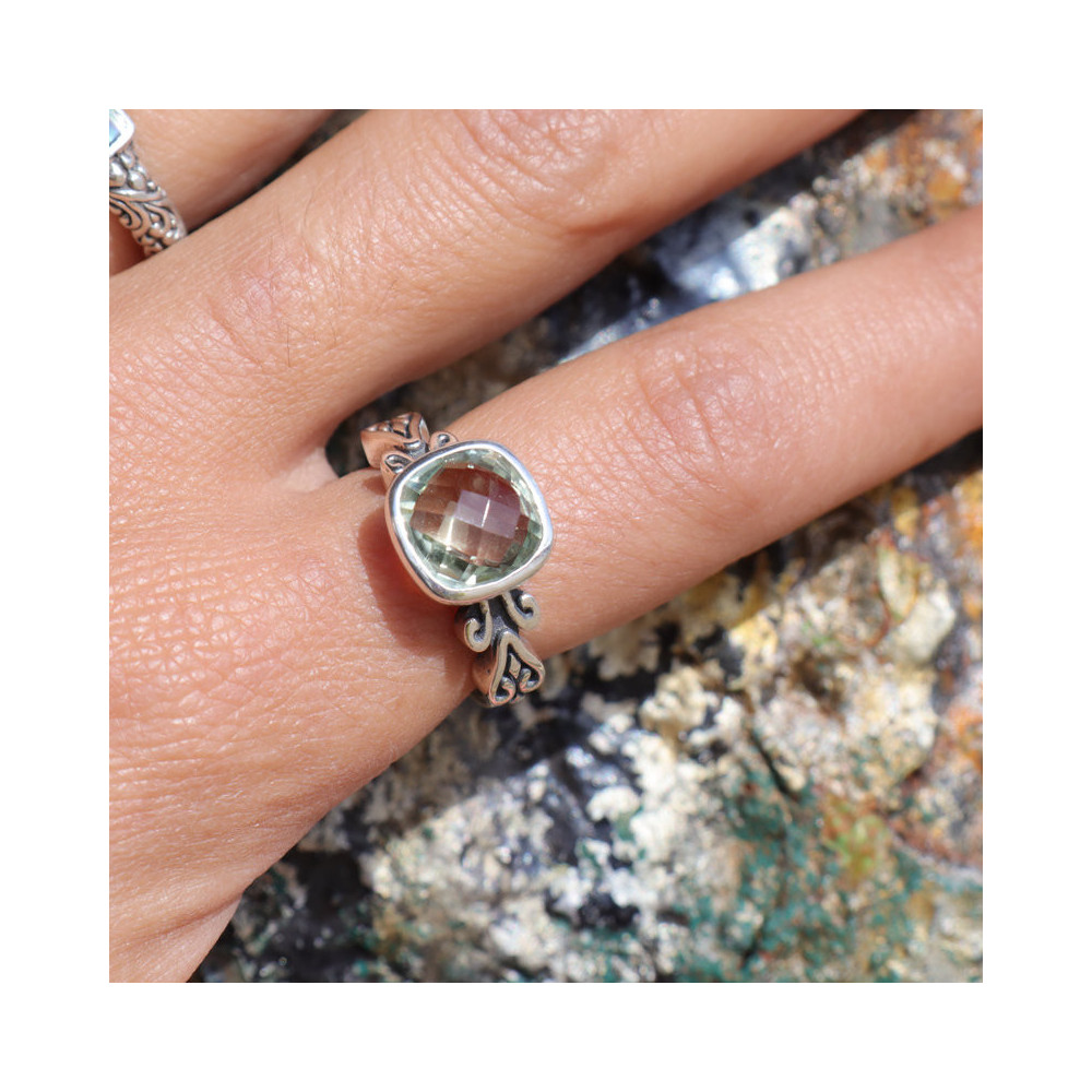 bague prasiolite argent 925