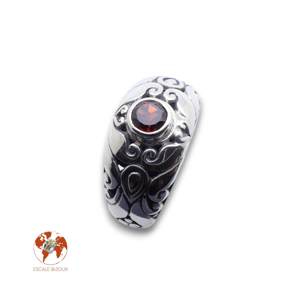 bague argent grenat