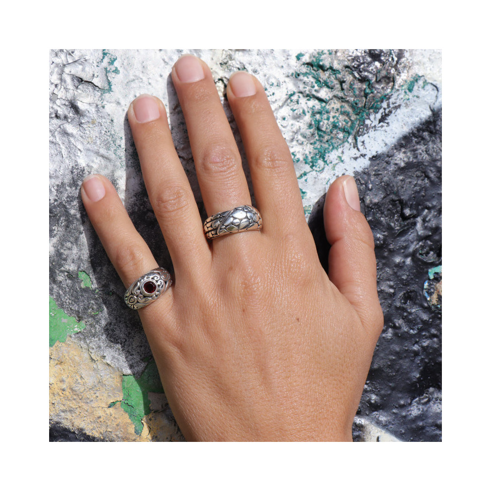 bague argent grenat femme
