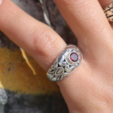 bague grenat argent