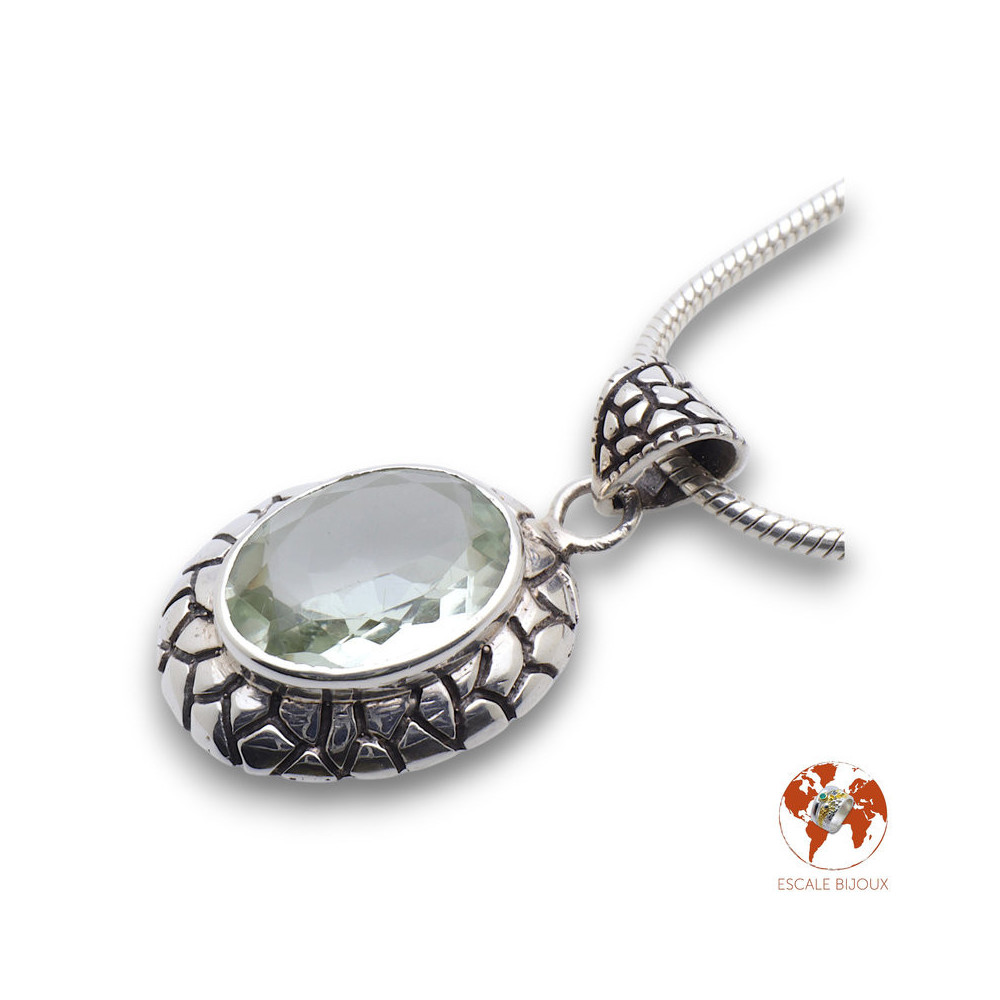 pendentif prasiolite argent 925