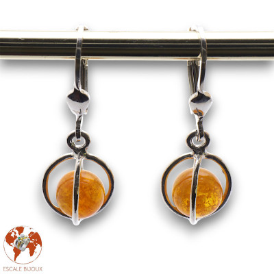 boucles d'oreilles ambre