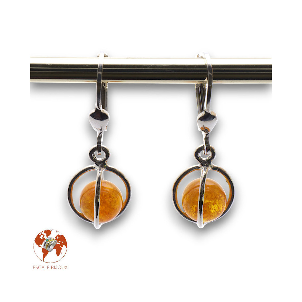 boucles d'oreilles ambre