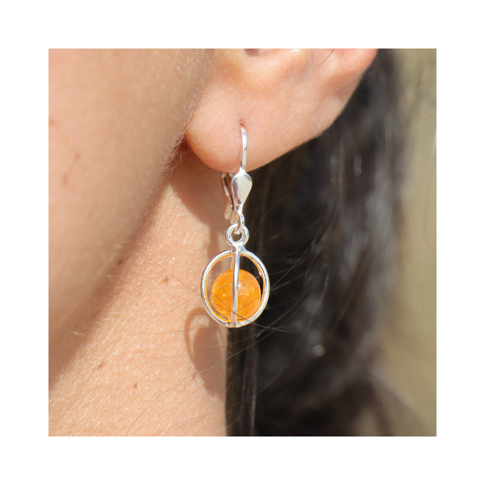 boucles d oreilles ambre et argent