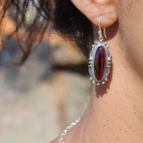 boucles d oreilles grenat argent