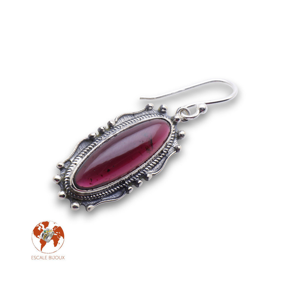 boucles d'oreilles grenat