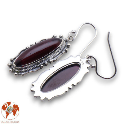 boucles d oreilles en argent avec des pierres de couleur