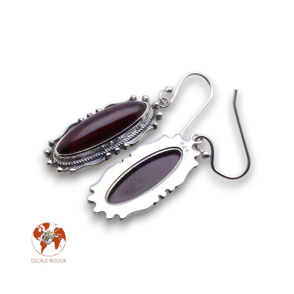 boucles d oreilles en argent avec des pierres de couleur