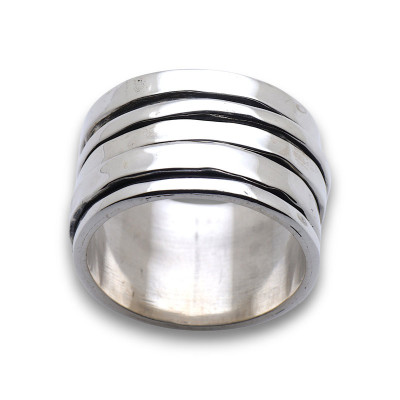 bague argent large femme