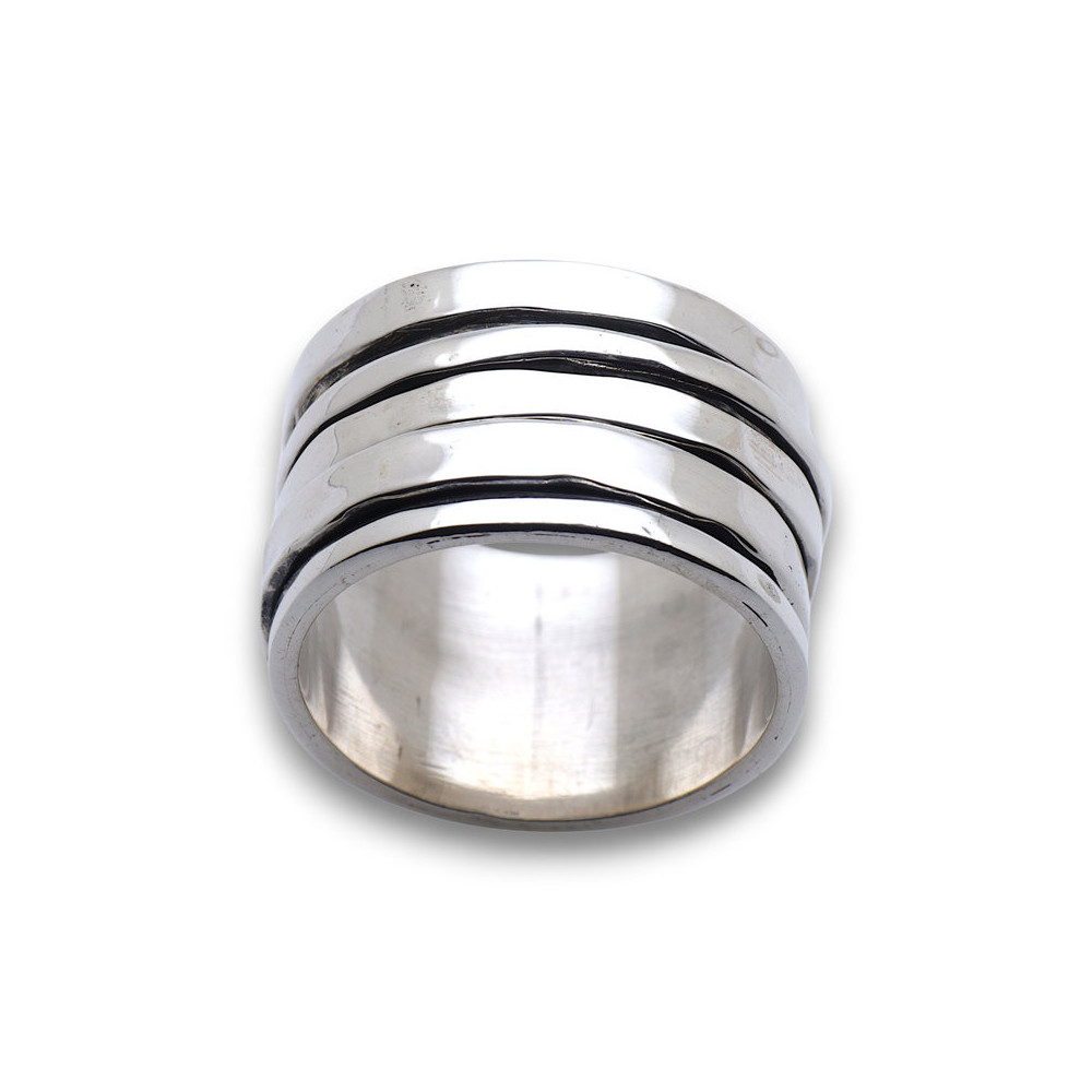 bague argent large femme