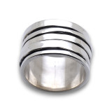 bague argent large femme