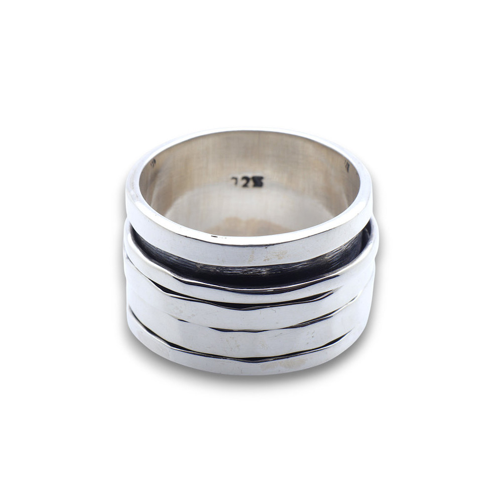 bague argent martelé