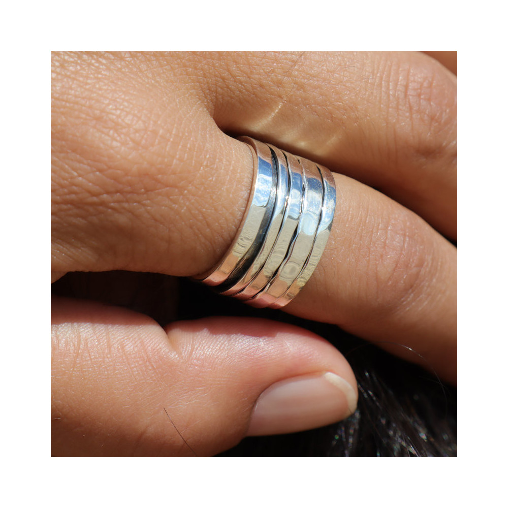 bague argent anneau large