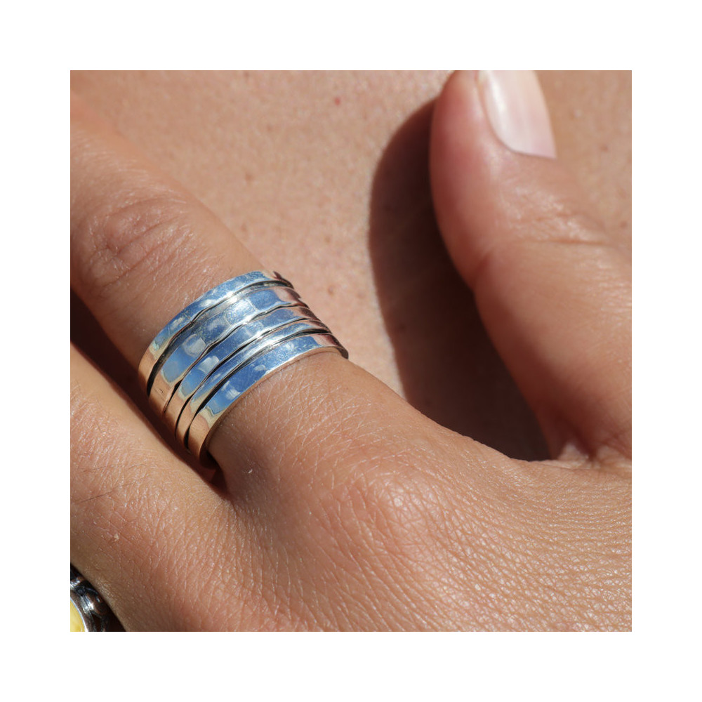 bague argent large anti-stress