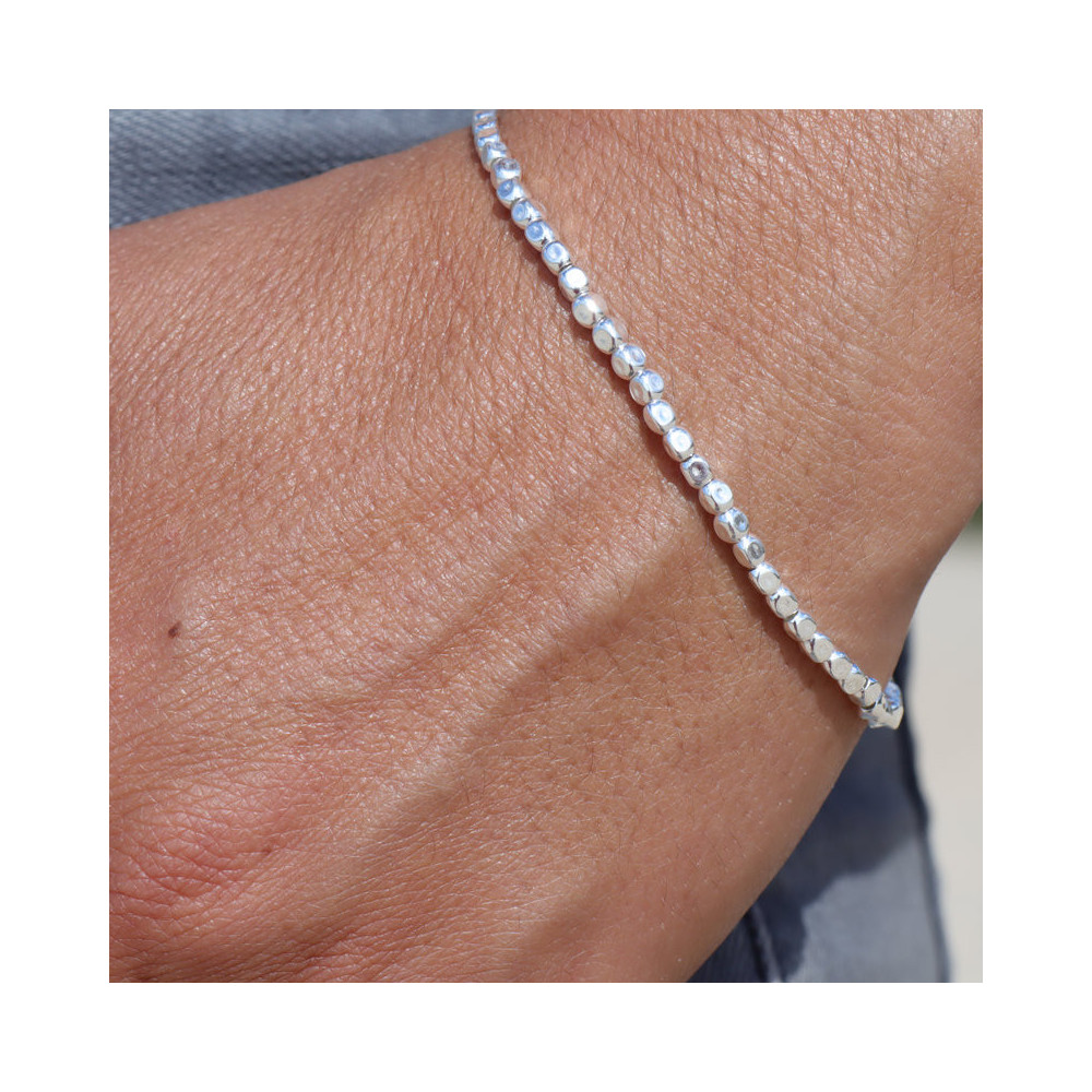 bracelet perles fines argent