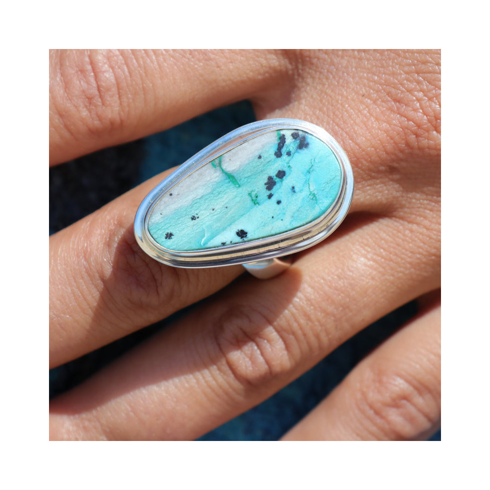 bague chrysocolle argent