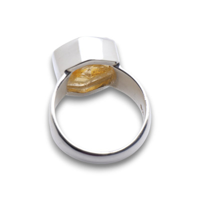 bague argent avec pierre citrine