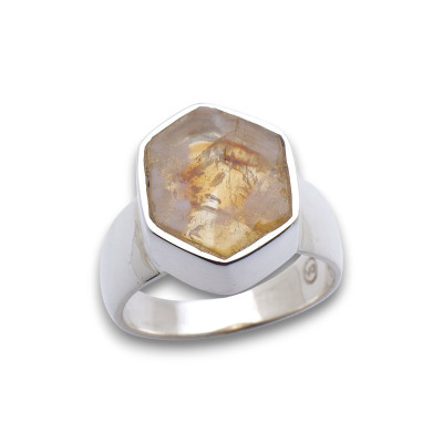 bague argent pierre citrine