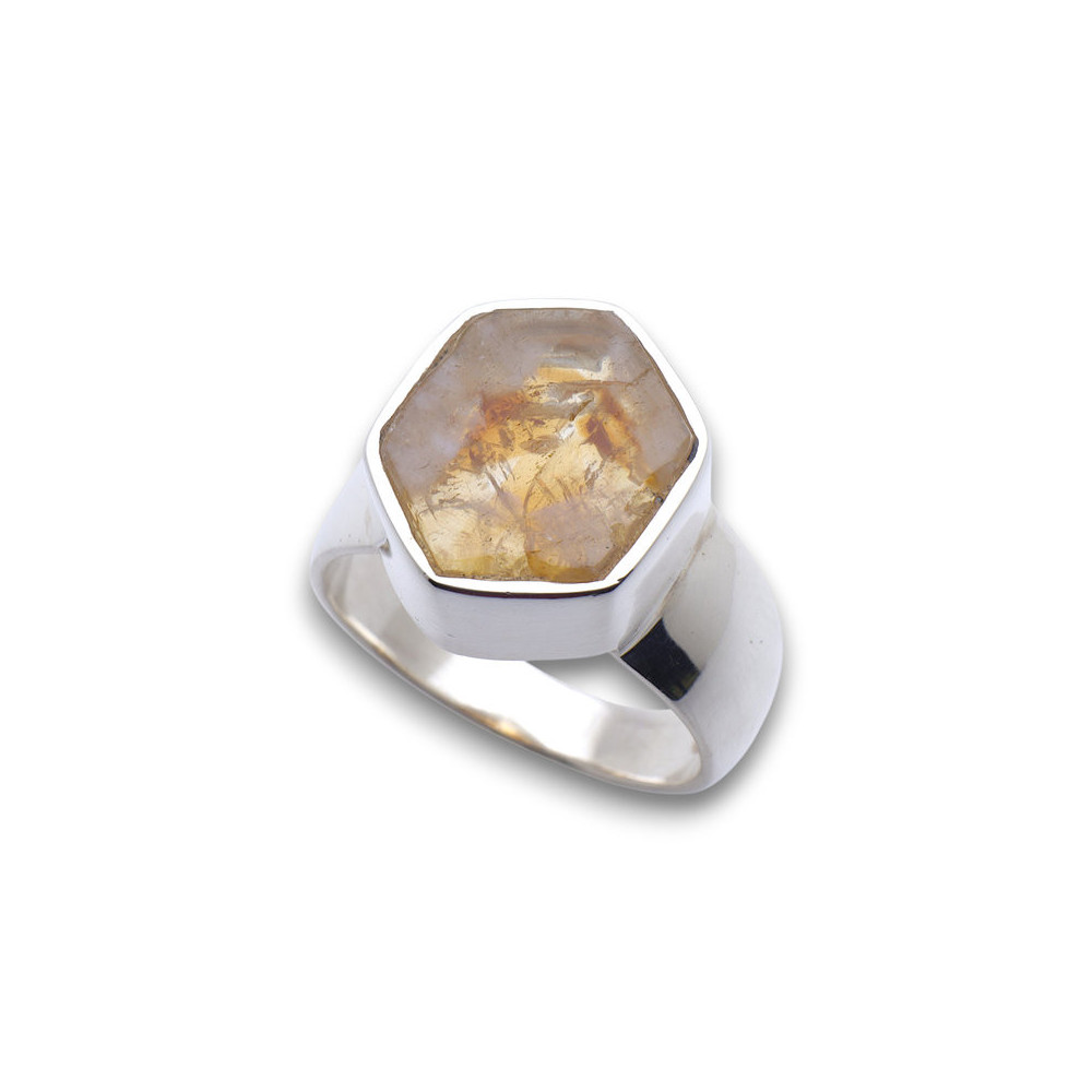 bague argent avec citrine