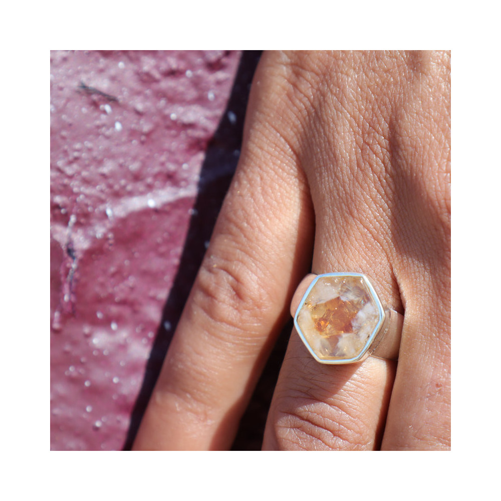 citrine bague argent