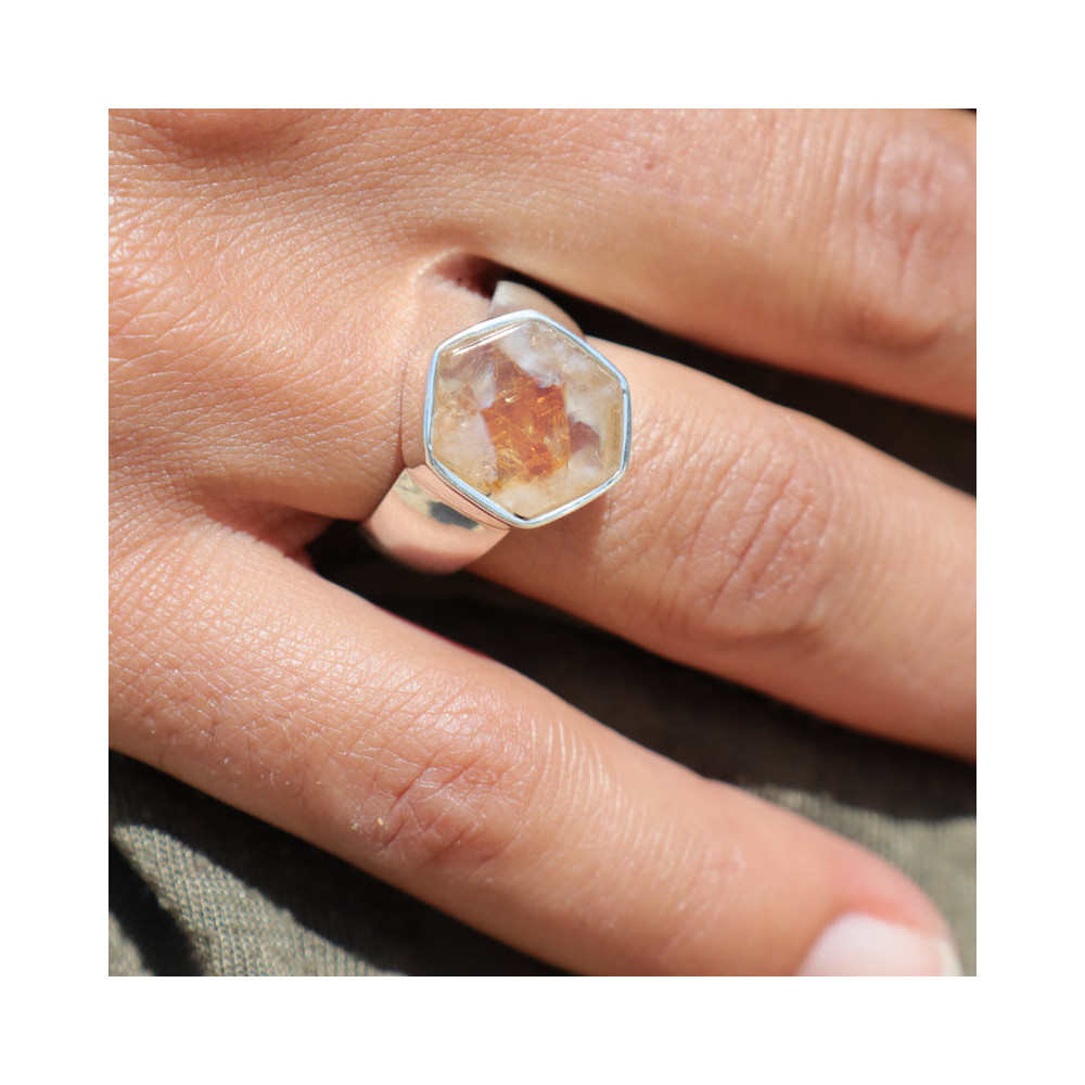 citrine bague femme