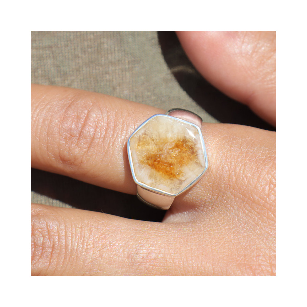 citrine bague argent