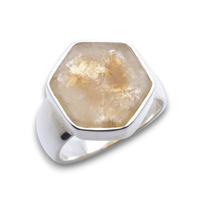 bague argent pierre citrine