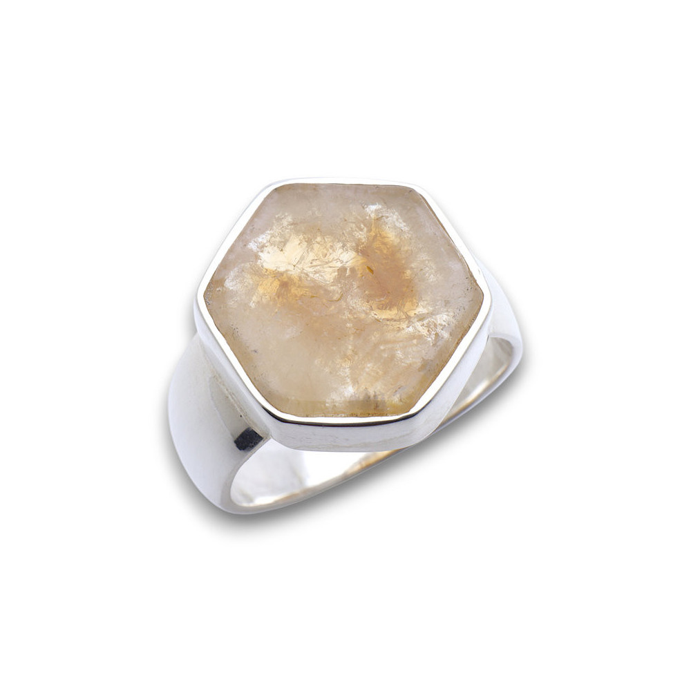 bague argent pierre citrine