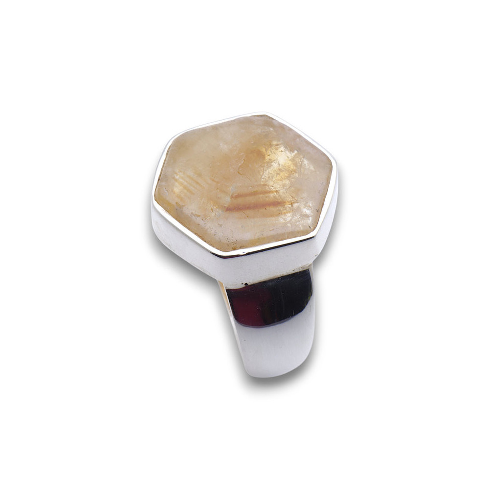 bague citrine argent femme