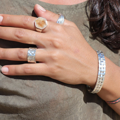 bague argent avec pierre citrine