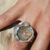 bague argent éléphant et pierre