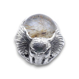 bague éléphant argent et quartz pierre