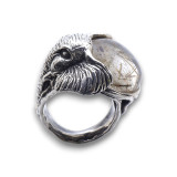 bague tete éléphant et pierre