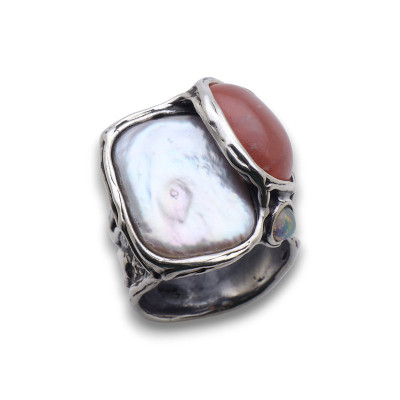 bague argent multi pierres
