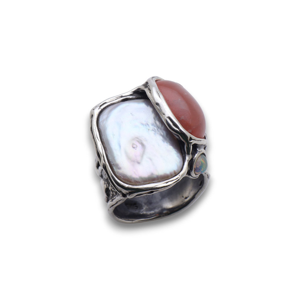 bague argent multi pierres