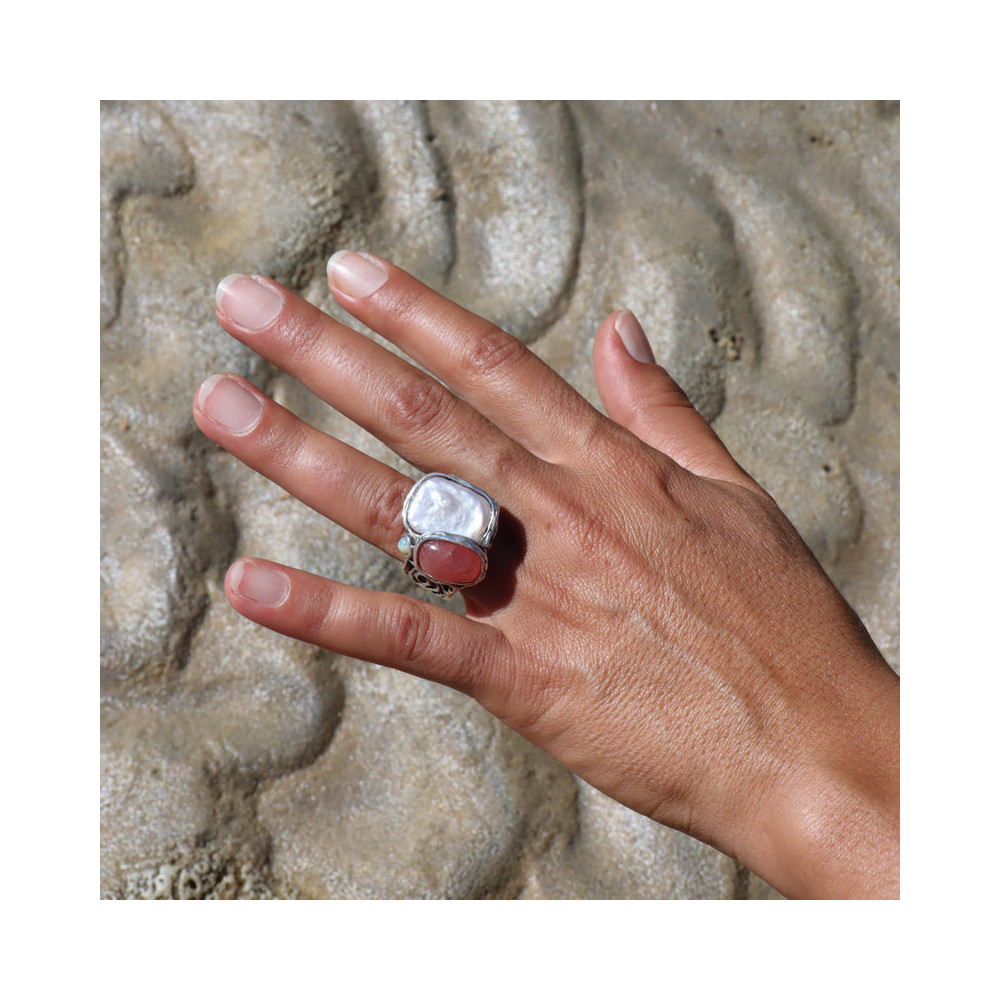 bague argent trois pierres