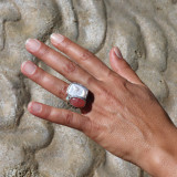 bague argent trois pierres