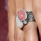 bague argent nacre femme