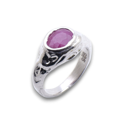 bague argent rubis homme