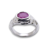 bague argent rubis rose